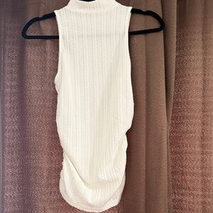 Fashion Nova Cream Sleeveless Tunic Top